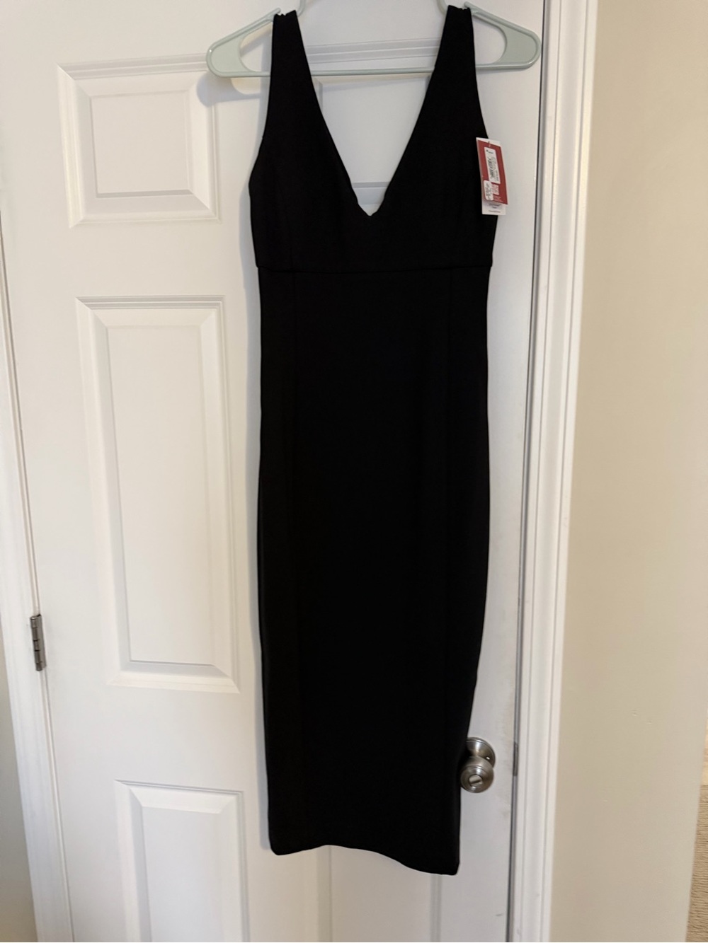 SPANX Classic Black V-Neck Midi Ponte Dress